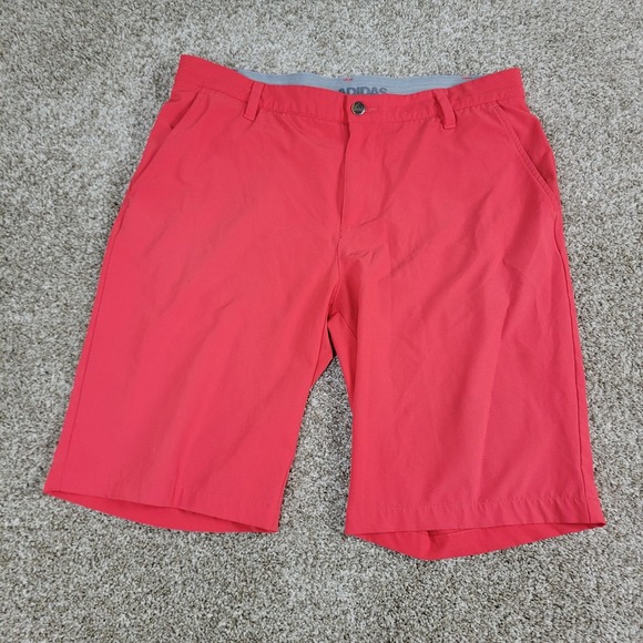 adidas Other - Adidas Mens 34 Solid Red Elastic Waist Performance Stretch Chino Golf Shorts